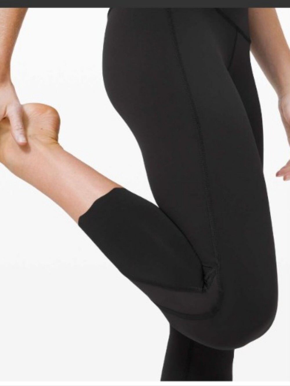 Lululemon Wunder Under Crop Leggings High-Rise Scallop Luxtreme 23" Black Size 8 - Picture 4 of 8